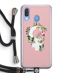 CaseCompany Venus: Samsung Galaxy A40 Transparant Hoesje met koord