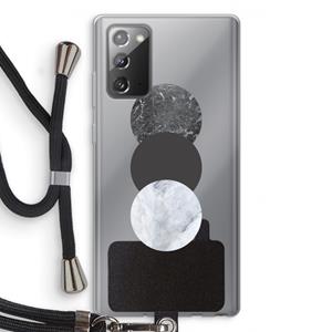 CaseCompany Marmeren cirkels: Samsung Galaxy Note 20 / Note 20 5G Transparant Hoesje met koord