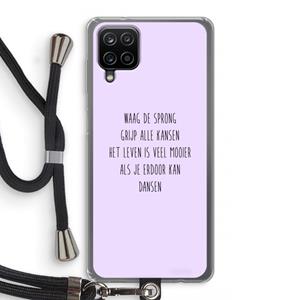 CaseCompany Sprong: Samsung Galaxy A12 Transparant Hoesje met koord