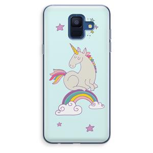 CaseCompany Regenboog eenhoorn: Samsung Galaxy A6 (2018) Transparant Hoesje