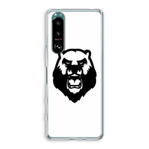 CaseCompany Angry Bear (white): Sony Xperia 5 III Transparant Hoesje