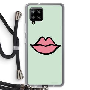 CaseCompany Kusje: Samsung Galaxy A42 5G Transparant Hoesje met koord
