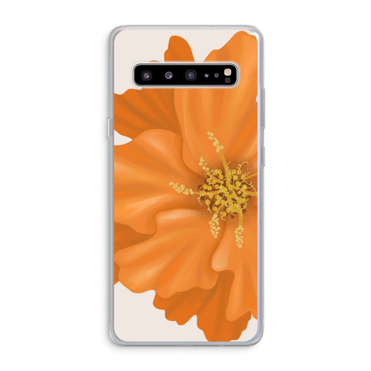 CaseCompany Orange Ellila flower: Samsung Galaxy S10 5G Transparant Hoesje