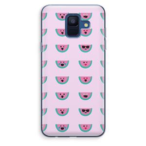 CaseCompany Smiley watermeloenprint: Samsung Galaxy A6 (2018) Transparant Hoesje