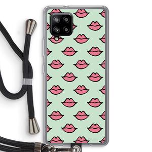 CaseCompany Lipjes: Samsung Galaxy A42 5G Transparant Hoesje met koord