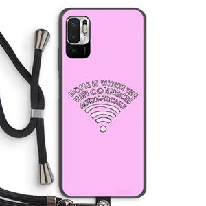 CaseCompany Home Is Where The Wifi Is: Xiaomi Redmi Note 10 5G Transparant Hoesje met koord