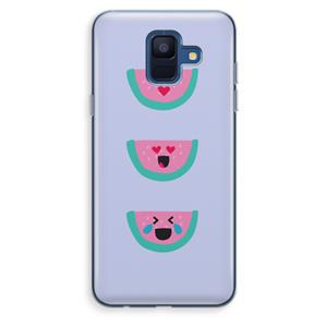 CaseCompany Smiley watermeloen: Samsung Galaxy A6 (2018) Transparant Hoesje