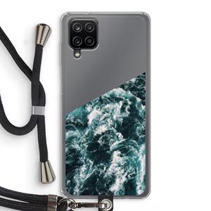 CaseCompany Zee golf: Samsung Galaxy A12 Transparant Hoesje met koord