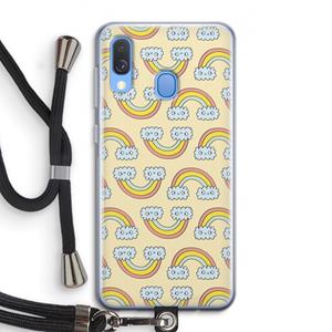 CaseCompany Regenboog: Samsung Galaxy A40 Transparant Hoesje met koord
