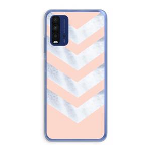 CaseCompany Marmeren pijlen: Xiaomi Redmi 9T Transparant Hoesje