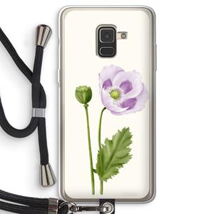 CaseCompany Purple poppy: Samsung Galaxy A8 (2018) Transparant Hoesje met koord