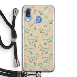 CaseCompany Dinos: Samsung Galaxy A40 Transparant Hoesje met koord