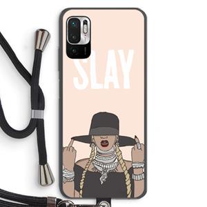 CaseCompany Slay All Day: Xiaomi Redmi Note 10 5G Transparant Hoesje met koord