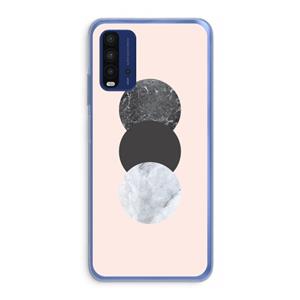 CaseCompany Marmeren cirkels: Xiaomi Redmi 9T Transparant Hoesje