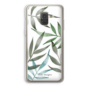 CaseCompany Tropical watercolor leaves: Samsung Galaxy A8 (2018) Transparant Hoesje