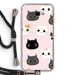CaseCompany Katten: Samsung Galaxy J4 Plus Transparant Hoesje met koord