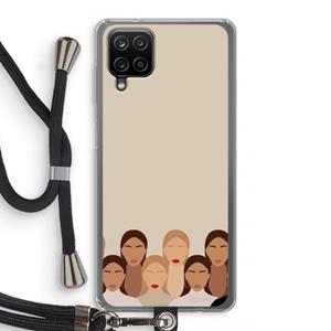 CaseCompany Girls girls girls: Samsung Galaxy A12 Transparant Hoesje met koord