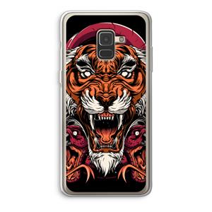 CaseCompany Tiger and Rattlesnakes: Samsung Galaxy A8 (2018) Transparant Hoesje