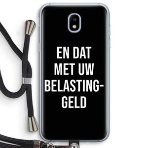 CaseCompany Belastinggeld - Zwart: Samsung Galaxy J5 (2017) Transparant Hoesje met koord