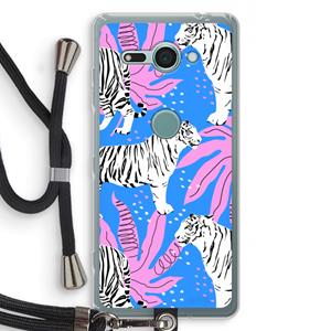 CaseCompany Tijger: Sony Xperia XZ2 Compact Transparant Hoesje met koord