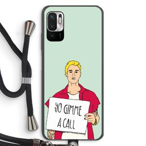 CaseCompany Gimme a call: Xiaomi Redmi Note 10 5G Transparant Hoesje met koord
