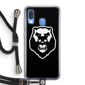 CaseCompany Angry Bear (black): Samsung Galaxy A40 Transparant Hoesje met koord