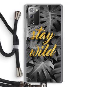 CaseCompany Stay wild: Samsung Galaxy Note 20 / Note 20 5G Transparant Hoesje met koord