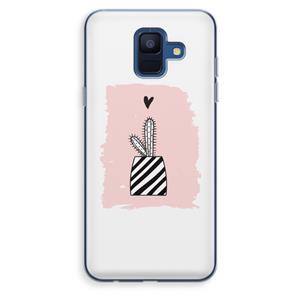 CaseCompany Zwart-wit cactus: Samsung Galaxy A6 (2018) Transparant Hoesje