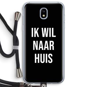 CaseCompany Ik wil naar huis - Zwart: Samsung Galaxy J5 (2017) Transparant Hoesje met koord