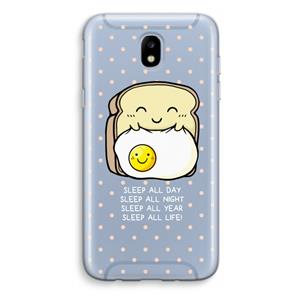CaseCompany Sleep All Day: Samsung Galaxy J5 (2017) Transparant Hoesje