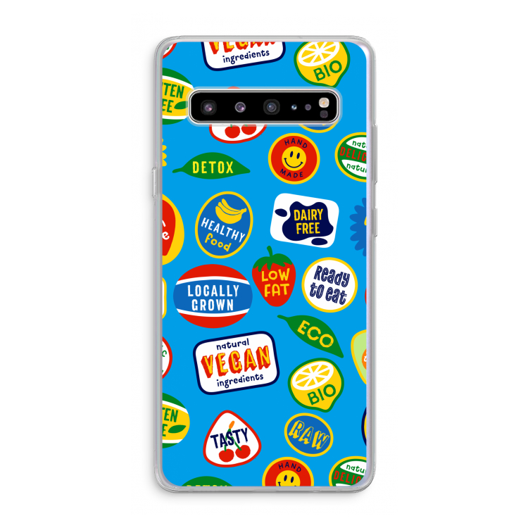 CaseCompany Fruitsticker: Samsung Galaxy S10 5G Transparant Hoesje