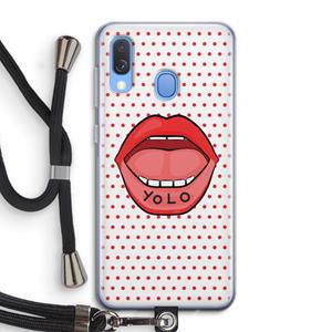 CaseCompany Yolo Denise: Samsung Galaxy A40 Transparant Hoesje met koord