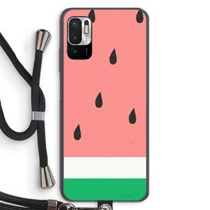 CaseCompany Watermeloen: Xiaomi Redmi Note 10 5G Transparant Hoesje met koord
