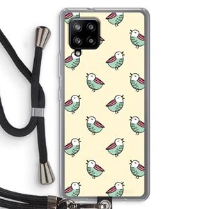 CaseCompany Vogeltjes: Samsung Galaxy A42 5G Transparant Hoesje met koord
