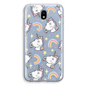 CaseCompany Rainbow Unicorn: Samsung Galaxy J5 (2017) Transparant Hoesje