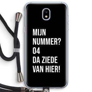 CaseCompany Da ziede van hier - Zwart: Samsung Galaxy J5 (2017) Transparant Hoesje met koord