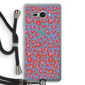 CaseCompany Leopard blue: Sony Xperia XZ2 Compact Transparant Hoesje met koord