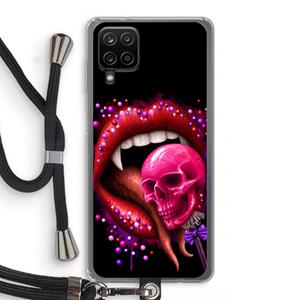 CaseCompany Dodelijk zoet: Samsung Galaxy A12 Transparant Hoesje met koord