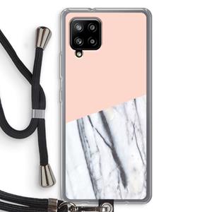 CaseCompany A touch of peach: Samsung Galaxy A42 5G Transparant Hoesje met koord