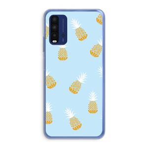 CaseCompany Ananasjes: Xiaomi Redmi 9T Transparant Hoesje