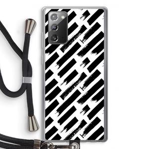 CaseCompany Zwarte vegen: Samsung Galaxy Note 20 / Note 20 5G Transparant Hoesje met koord