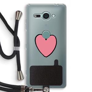 CaseCompany Hartje: Sony Xperia XZ2 Compact Transparant Hoesje met koord