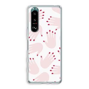 CaseCompany Hands pink: Sony Xperia 5 III Transparant Hoesje