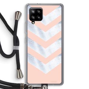 CaseCompany Marmeren pijlen: Samsung Galaxy A42 5G Transparant Hoesje met koord