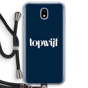 CaseCompany Topwijf Navy: Samsung Galaxy J5 (2017) Transparant Hoesje met koord