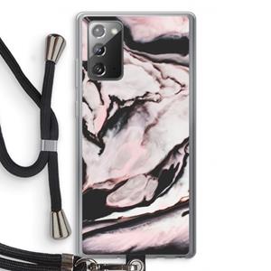 CaseCompany Roze stroom: Samsung Galaxy Note 20 / Note 20 5G Transparant Hoesje met koord