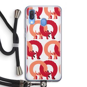 CaseCompany Dogs: Samsung Galaxy A40 Transparant Hoesje met koord