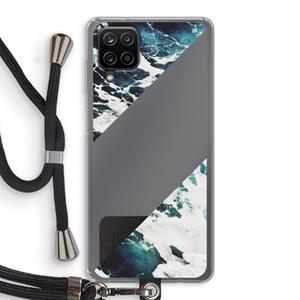 CaseCompany Golven: Samsung Galaxy A12 Transparant Hoesje met koord