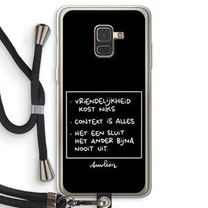 CaseCompany Mijn Motto's: Samsung Galaxy A8 (2018) Transparant Hoesje met koord
