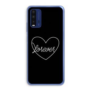 CaseCompany Forever heart black: Xiaomi Redmi 9T Transparant Hoesje